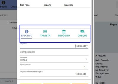 Medios de pagos. Sistema de Facturacion
