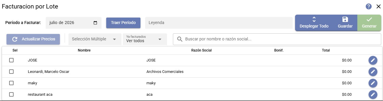 Facturacion en lote para comercio de servicios de Facturalo Simple